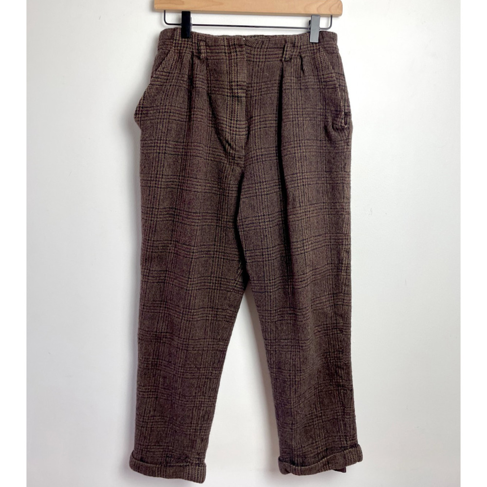 Vintage 80s 90s Wool Tweed Pants Trousers Small Preppy Academia Quiet Luxury